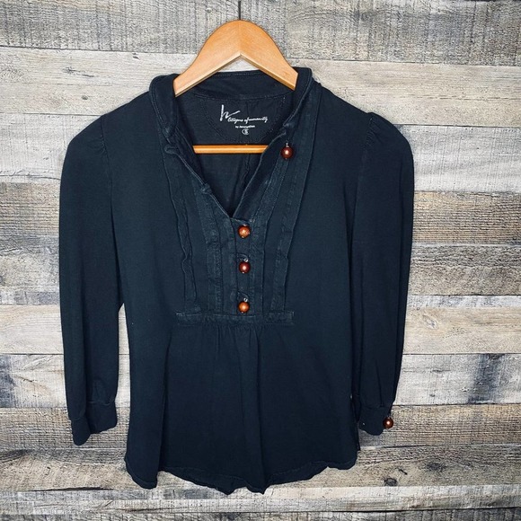 Citizens Of Humanity Tops - CITIZENS of Humanity Black Blouse Wood Buttons S